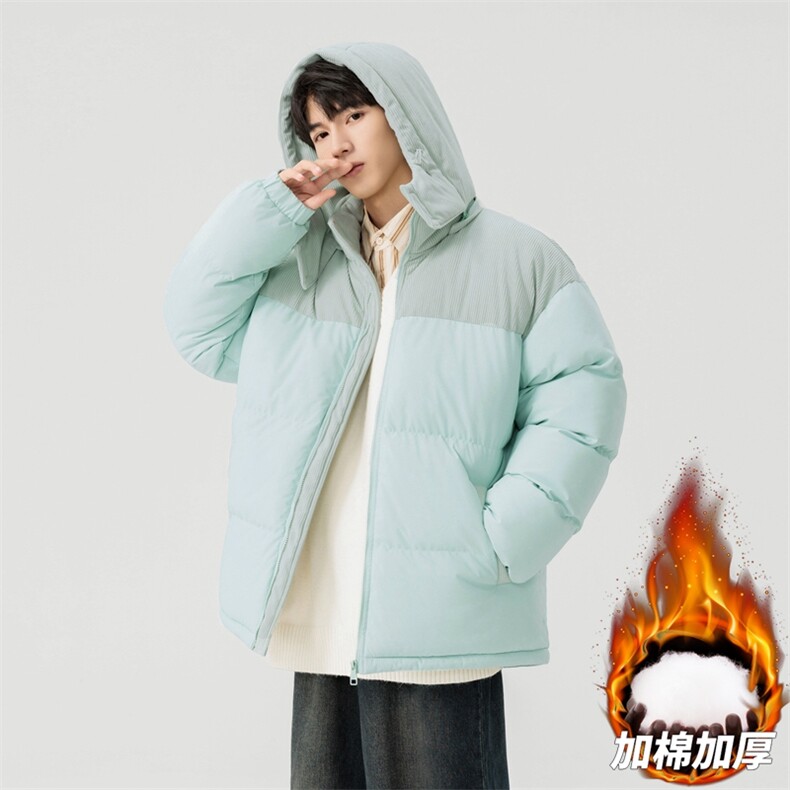 棉服撞色拼接灯芯绒外套男生冬季棉衣情侣装棉袄子M810-P85,男装棉衣,星座308B-2