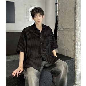 2026夏季清凉透风钩花老钱风衬衣中性百搭韩版衬衫C231-P45图片
