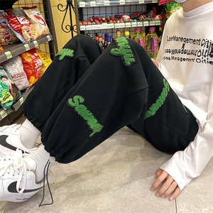 特P35 控68 秋季港风潮牌毛巾绣束脚裤休闲卫裤K2206图片