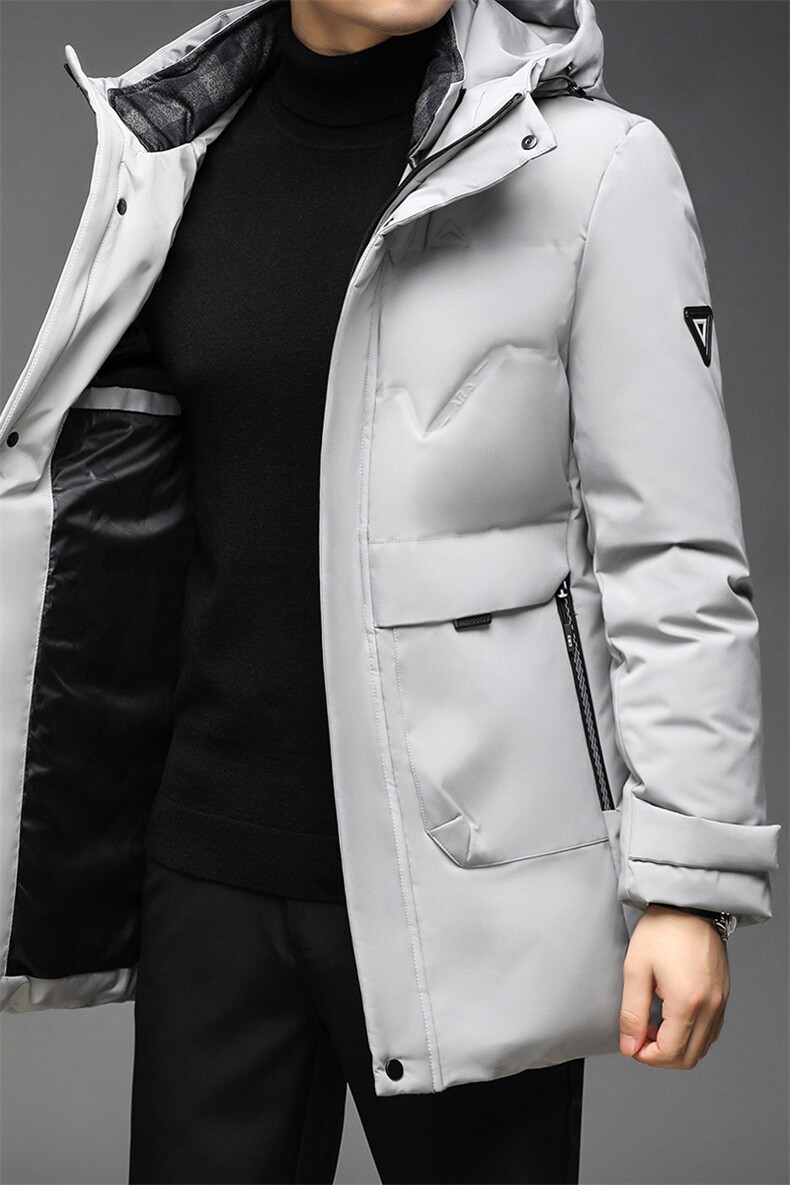 男士白鸭绒羽绒服连帽男装冬季商务休闲外套中年爸QLMF8815-P235,男装羽绒服,电商B212（原钱塘6029）