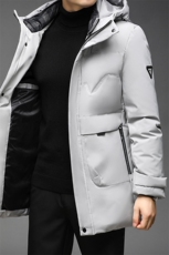 男士白鸭绒羽绒服连帽男装冬季商务休闲外套中年爸QLMF8815-P235，男装羽绒服，电商B212（原钱塘6029）