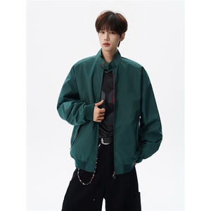 美式复古棒球服外套男春秋季潮牌拉链立领夹克宽松上衣服JK005图片