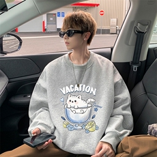 8XL圆领卫衣男超大码胖子肥佬大号长袖t恤S6408-P28加绒款-P33，男装卫衣，电商A040