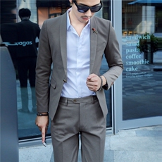 18秋冬新款男时尚修身纯色西服XW13西外套P155西服两件套装P220，男装西服，星座419（原A233）