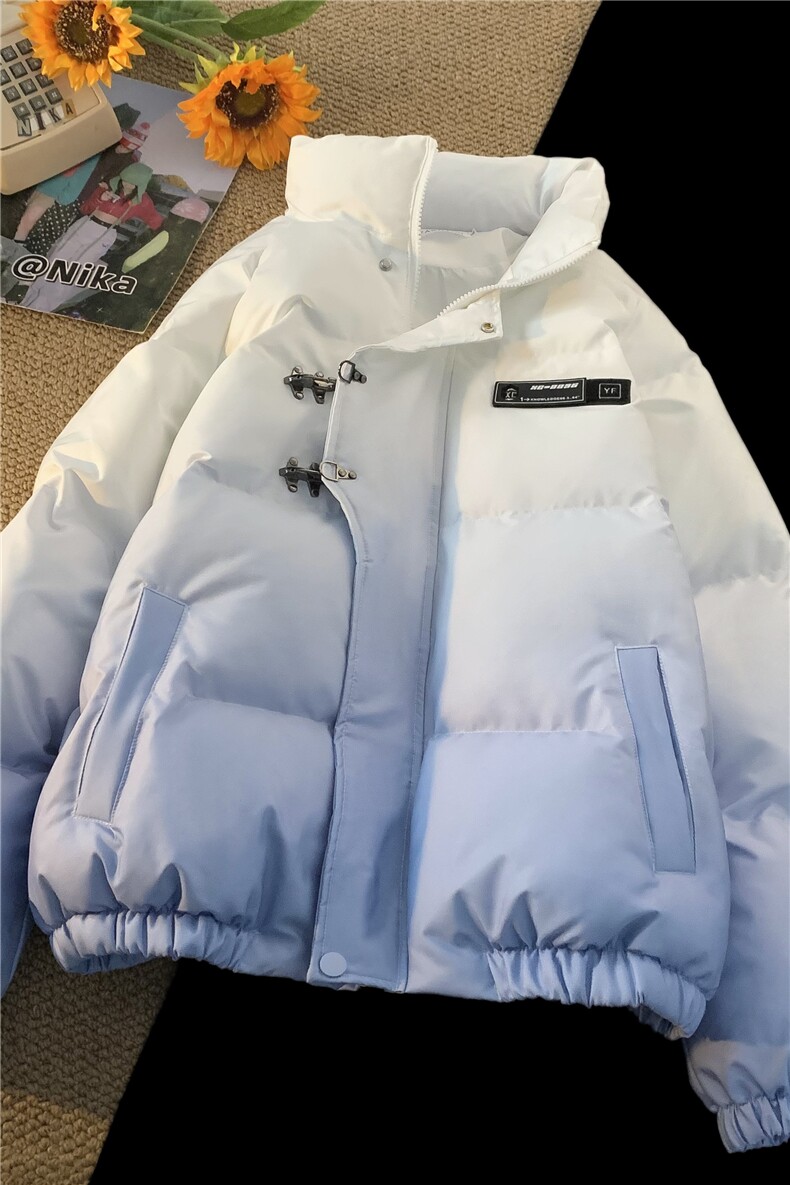 XZ230-1MY51冬款平铺轻奢扎染渐变休闲立领飞机扣面包服P128控158,女包手腕包,星座230-1