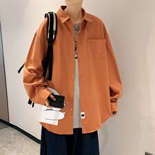 春季长袖衬衫男宽松港风衬衣男外套男CSCS281-P35图片