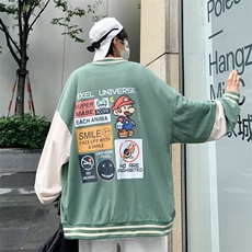 春秋季情侣运动夹克外套美式复古潮牌棒球服上衣男W4867-P40，男装夹克，星座512-2