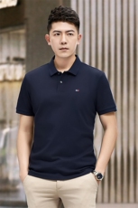 中青年商务休闲男士纯色夏季短袖翻领T恤，男装T恤，钱塘207-1