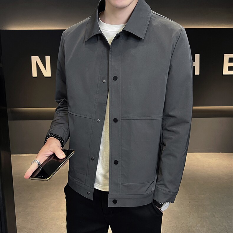 WT1906-P75秋季翻领夹克男士简约上班潮流休闲衬衫领外套，男装夹克，星座703-1