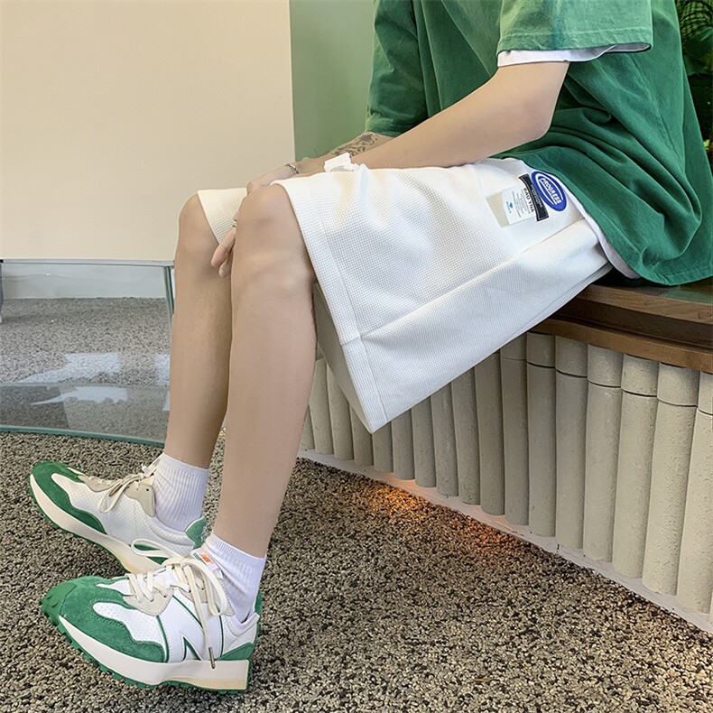 编织抽绳华夫格休闲裤子男士潮牌bf直筒宽松阔腿DK02-P20量大差价,男装休闲裤,星座310B-2