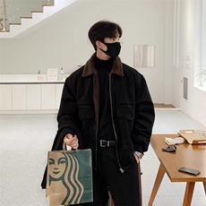 新款秋冬季韩版时尚高级感翻领夹克宽松棉服加绒外套JX9135，男装夹克，星座1116A（原606A-3）