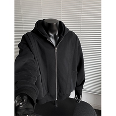 春季新款哈灵顿解构480g重磅连帽开衫卫衣外套男W5408特P65控118，女装短外套，电商A001