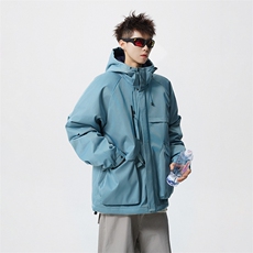 现货5W件冬季三防美式boxy解构连帽雪山冲锋衣棉衣男女棉服厚外套，男装夹克，电商A486