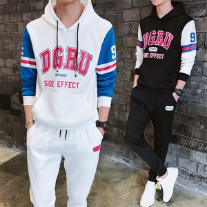 新款2021男款运动服套装男士休闲时尚春季卫衣两件套DS160T图片