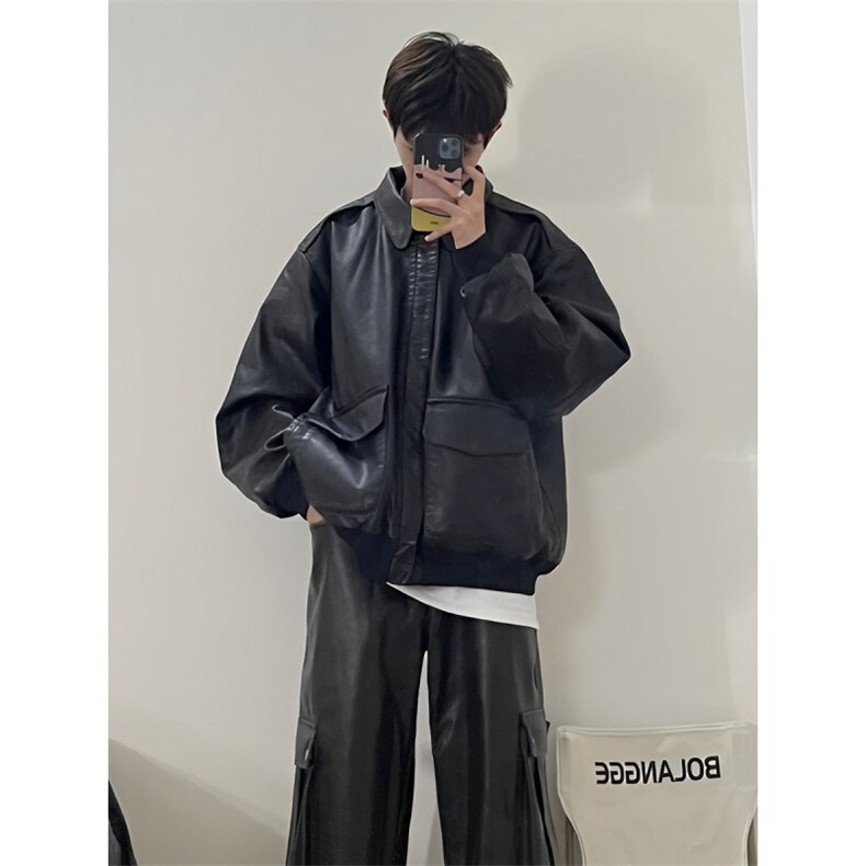 网图现货加厚加棉皮衣飞行员外套1209-1-JK19-P90主推可谈,男装皮衣,星座1209-1