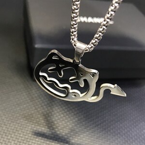 G1835欧美恶魔吊坠个性项链创意男士钛钢吊坠T恤链毛衣链配饰图片