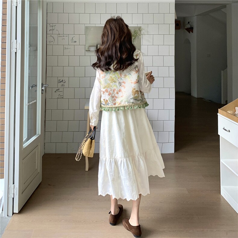 主推2026春装马甲+蕾丝刺绣连衣裙两件套2b237-6192p195k318,女装套装/套裙,2B237