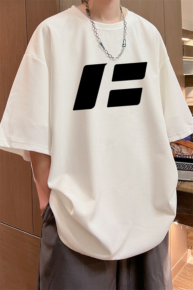 华夫格t恤男短袖男大码五分袖大皂风HT73435-P22,男装T恤,电商A040