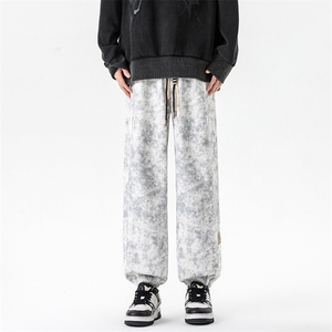 8XL-M春季束脚休闲卫裤男大码痞帅脏脏休闲百搭裤子KZ022特价P40图片