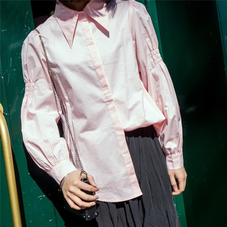 补单款，订单款，袖口松紧显瘦纯色衬衣，女装，轩之秀