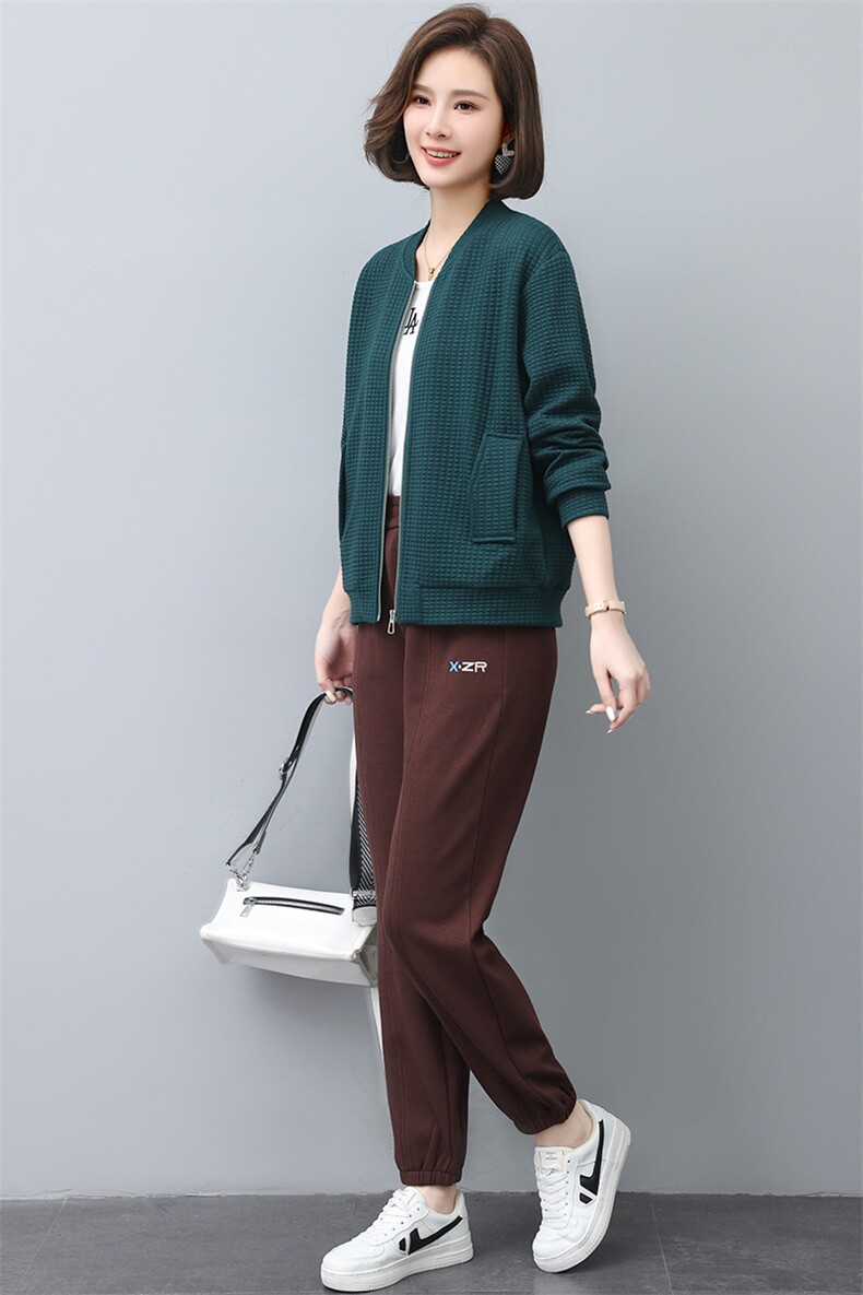 休闲套装女2023春新款宽松卫衣时尚洋气薄款运动两件套,女装套装/套裙,涵誉