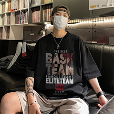 灌篮高手动漫重磅宽松印花情侣短袖大码T恤衫男D300P28控39，男装T恤，电商A335-1（原A458）