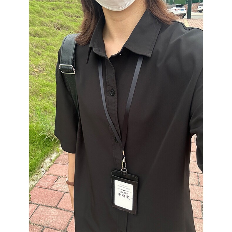 薄款冰丝短袖衬衫男简约纯色垂感休闲痞帅衬衣CS288-P20,男装T恤,星座301C-5