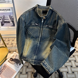 美式复古牛仔外套男潮牌宽松痞帅上衣春秋工装夹克JK08642-P75图片