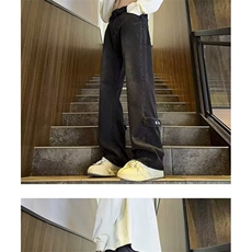 1506-1/K7331/P42个性字母牛仔裤嘻哈ins潮高街潮流痞帅长裤男女，男装牛仔裤，星座1506-1