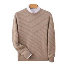 时尚男士秋冬羊毛圆领毛衣简约百搭保暖针织衫男装，男装羊毛衫，德晨羊绒