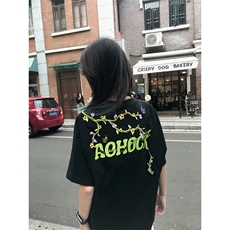 万针全刺绣工艺高品质260克双纱纯棉美式高街短袖T恤特P33，男装T恤，电商A486-1