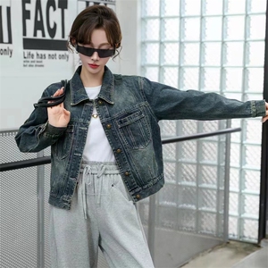 小个子欧货牛仔外套短款女士2024春秋季新款流行漂亮减龄夹克上衣,女装牛仔外套,跑量工厂店