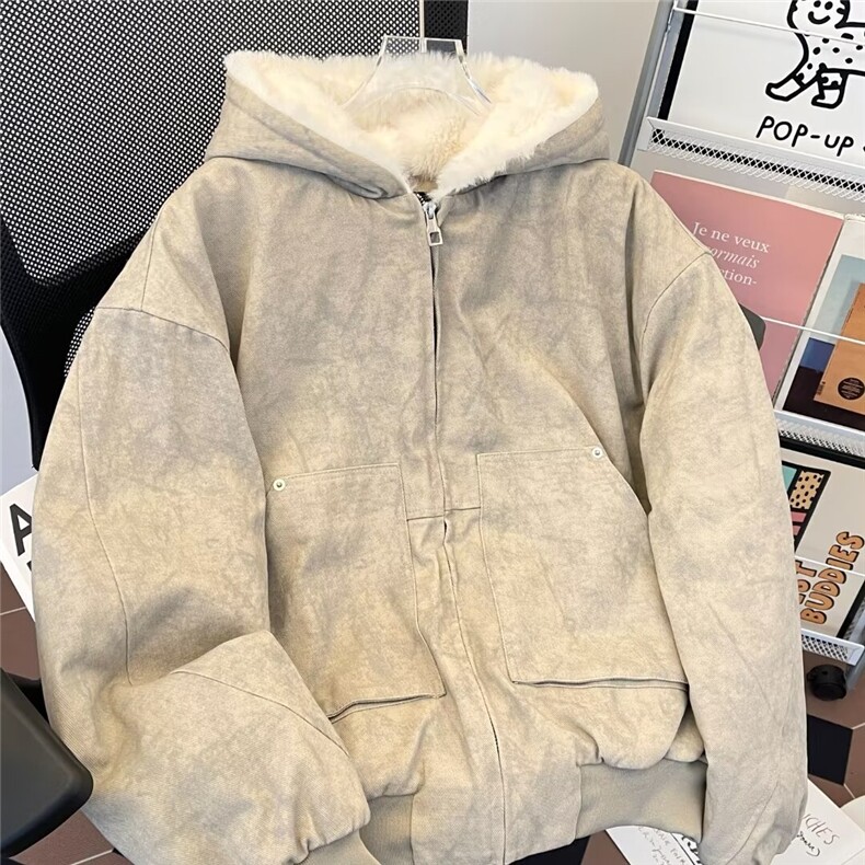 连帽棉服男冬季新款复古宽松加厚保暖座山雕棉衣外套LJ955-P135,男装棉衣,星座1008
