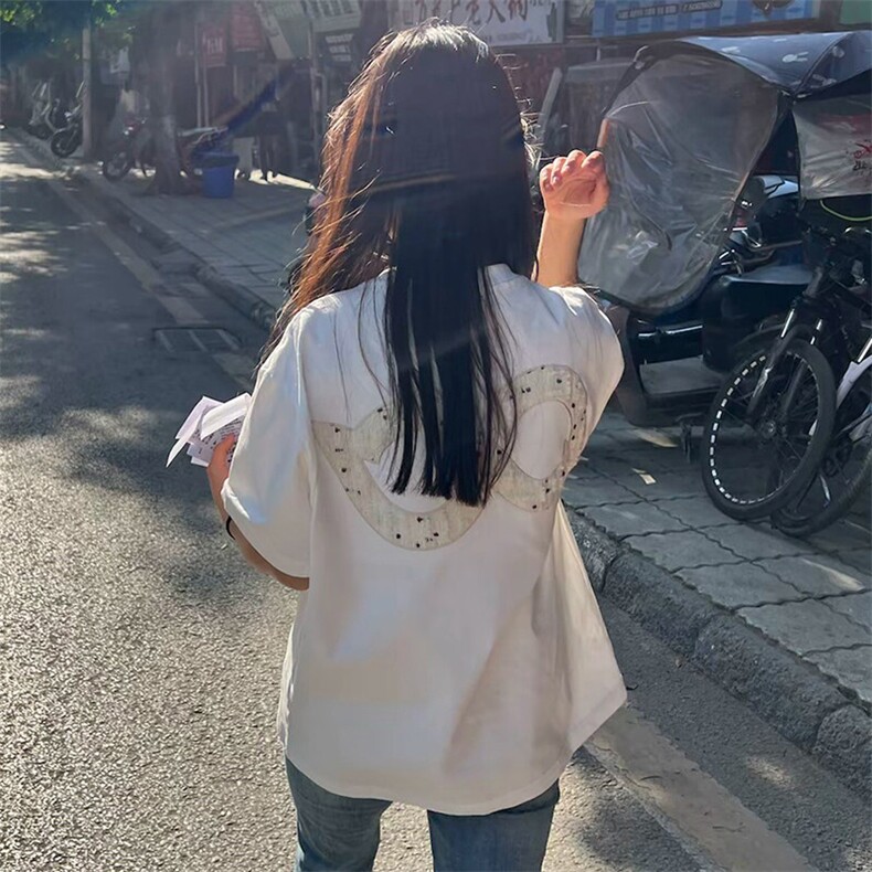 万针全刺绣工艺抖音得物高品质260克重磅纯棉双纱美式高街短袖T恤图片