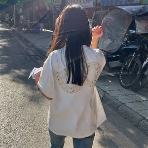 万针全刺绣工艺抖音得物高品质260克重磅纯棉双纱美式高街短袖T恤图片