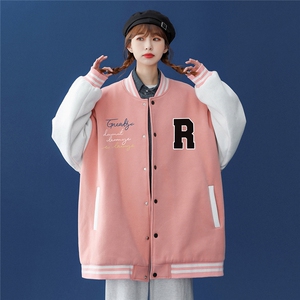 2022春季新品百搭简约卡通印花夹克休闲棒球服外套潮 G94 P65控78图片