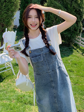 2025年夏季新款背带裙两件套RF2C290-6837#-P155-K235，女装牛仔裙，蝶眷