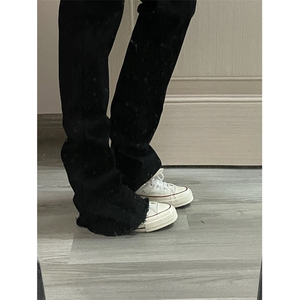 【有货】毛边517弯刀牛仔裤男款修身直筒微喇裤子高街KZA21LL-P48图片