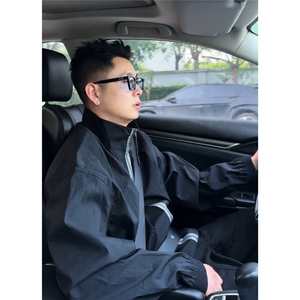 网图  美式拉链撞色宽松立领正肩休闲防晒衣男FS006/P55图片