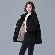 2024冬加绒加厚棉服保暖连帽派克服727款，女装棉衣/棉服，秋牧寒烟