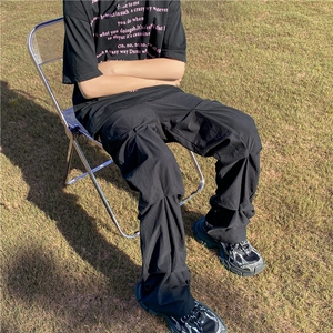 高街2023夏季新款潮流街头褶皱休闲长裤B315-K23379-P60控78图片