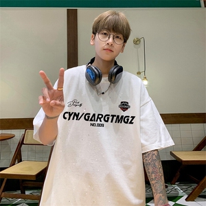 可48小时发货支持抖音得物来样二开 美式满天星亮片短袖T恤MTX677图片