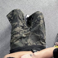 D181-P48美式高街2025新款潮牌迷彩休闲工装裤男宽松直筒牛仔裤潮，男装牛仔裤，星座603-2