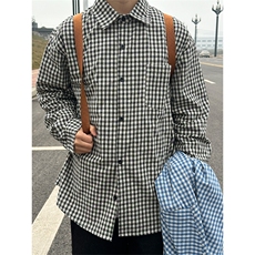 2026春夏新款千鸟格格子长袖衬衫高品质现货CS067-P40，男装衬衫，星座301C-5