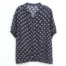 短袖衬衫女套头2022夏装新款韩版气质波点时尚宽松显瘦衬衣，女装衬衫，奕阳依阁