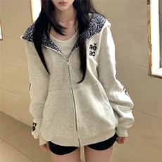 潮牌美式高街hiphop开衫连帽卫衣女2025秋冬情侣小众设计感外套，女装短外套，星座506A