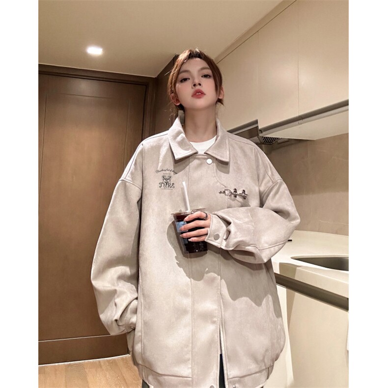 wassuphappy翻领外套男春秋季潮牌美式hipho飞行员宽松休闲夹克,男装夹克,星座809A(原222-1)