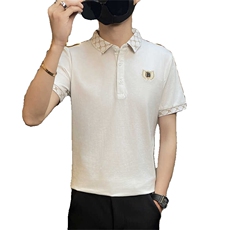 PL3081-P40控65社会小伙修身翻领短袖体恤英伦男士休闲POLO衫夏季，男装T恤，电商D310B-1