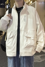 翻领外套秋季2026新款潮牌拼接夹克休闲宽松上衣A436-W106-P68，男装夹克，电商A436