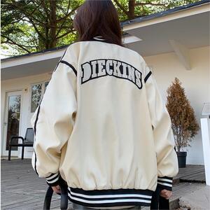 A112-P82 2025秋新款宽松百搭学生字母休闲外套棒球服潮图片